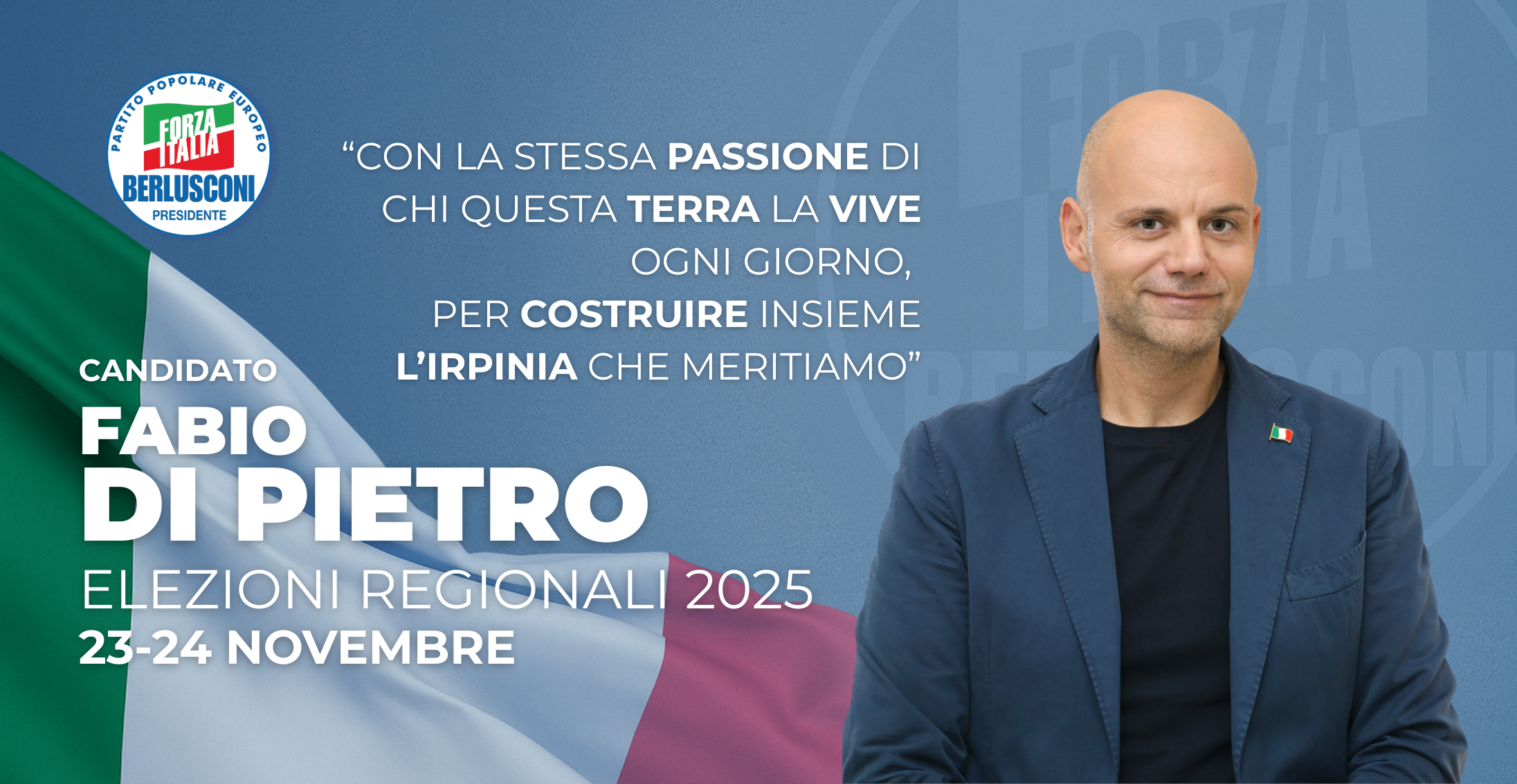 Slogan ufficiale della campagna elettorale di Fabio Di Pietro – Il cuore al centro dell’Irpinia